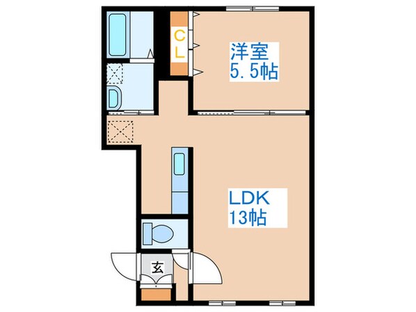 グランメ－ル西町北Ｂの物件間取画像